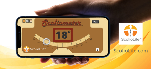 Screenshot van de scoliometer