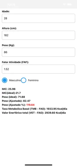 Game screenshot Nutri Calculator apk