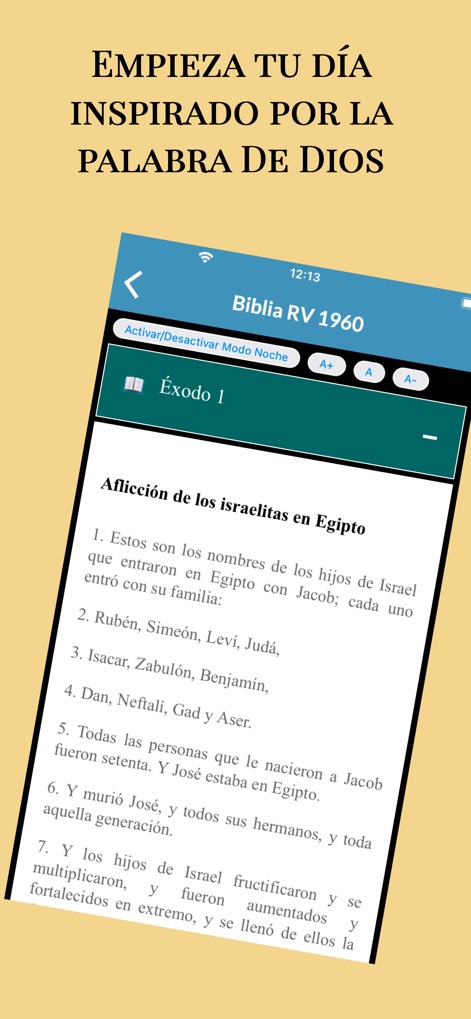 Reina Valera 1960 Santa Biblia - Users can personalize their reading experience with an easy-to-toggle night mode and flexible text size adjustments.