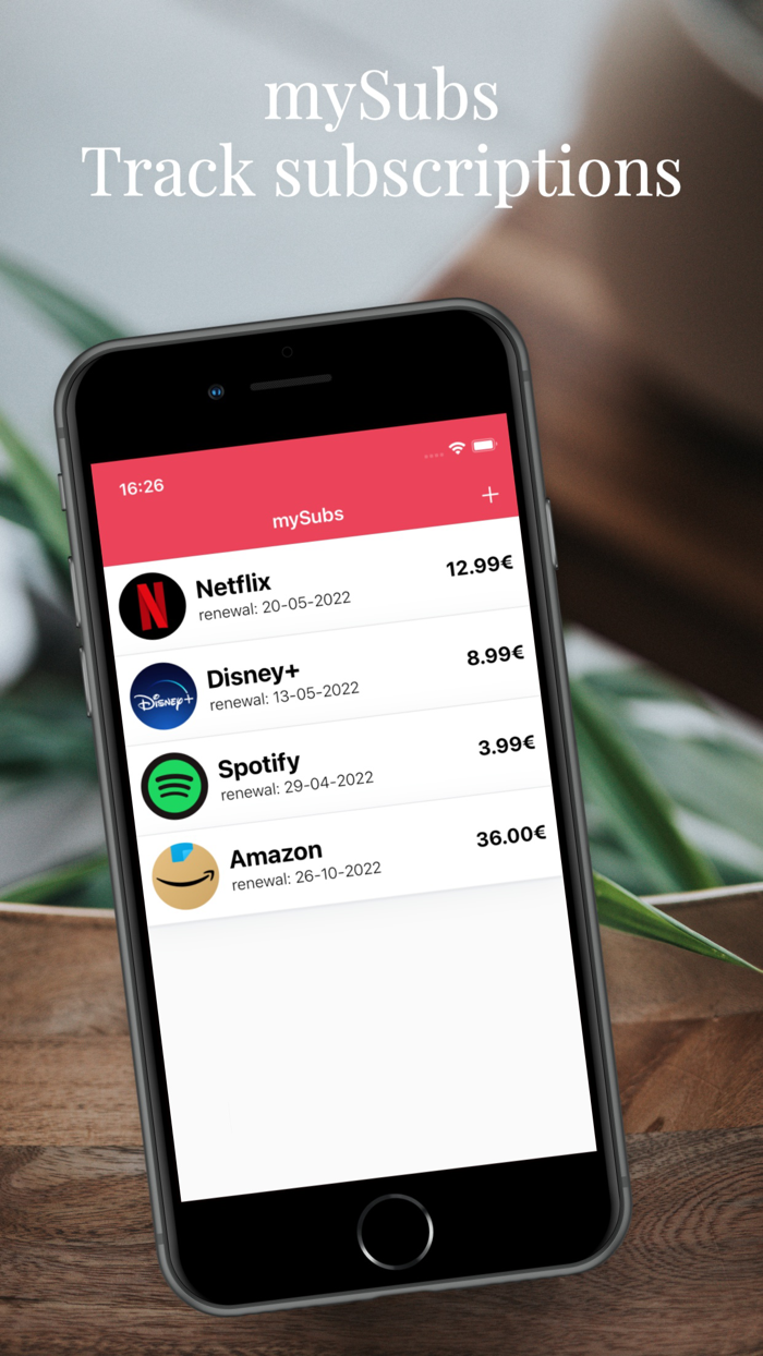 mySubs - Track subscriptions
