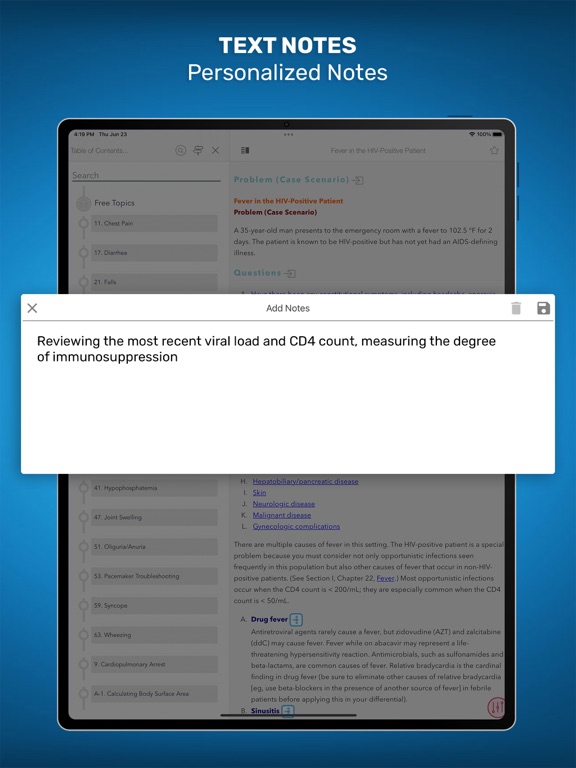 Internal Medicine On Call iPad screenshot 9 - Medical app