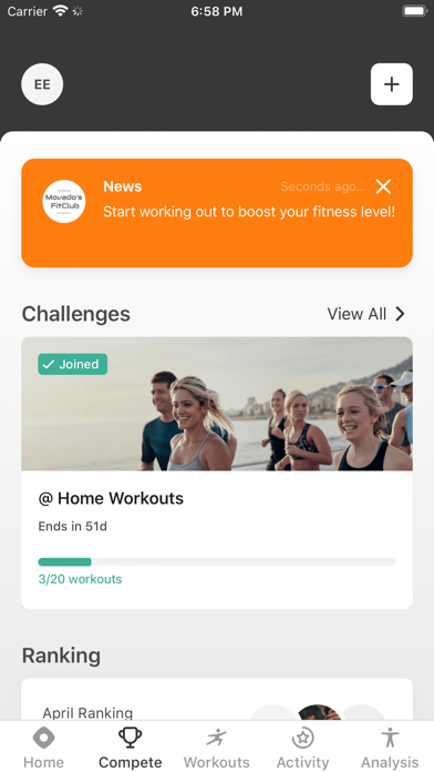 Movado's FitClub Screenshot