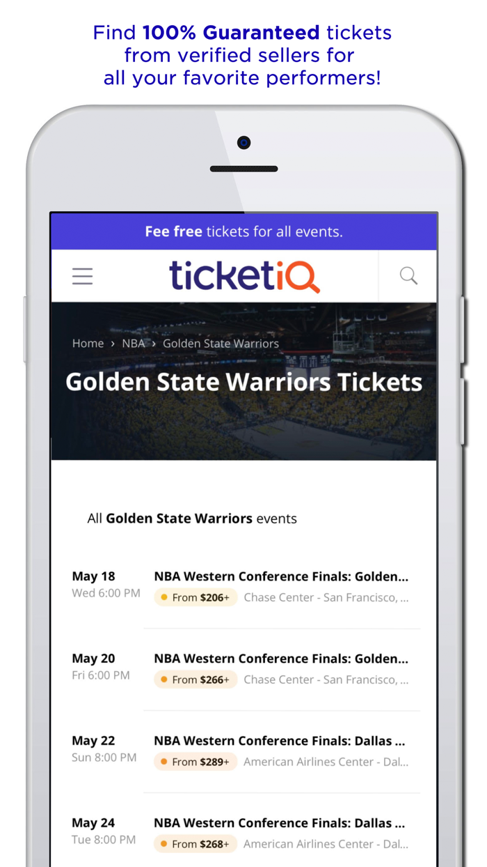 TicketIQ  No Fee Tickets