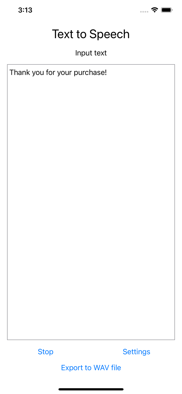 Text to Speech - Export to WAV