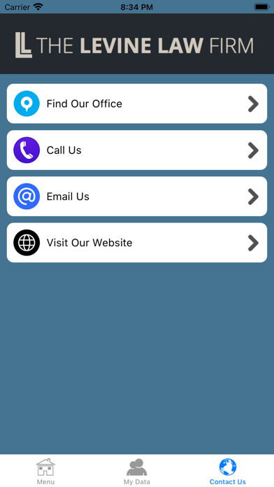Levine Law Firm Injury App Screenshot