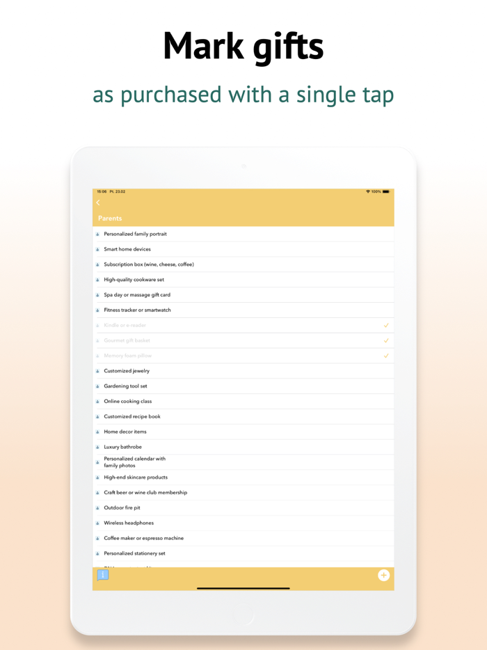 Gift Ideas Checklist