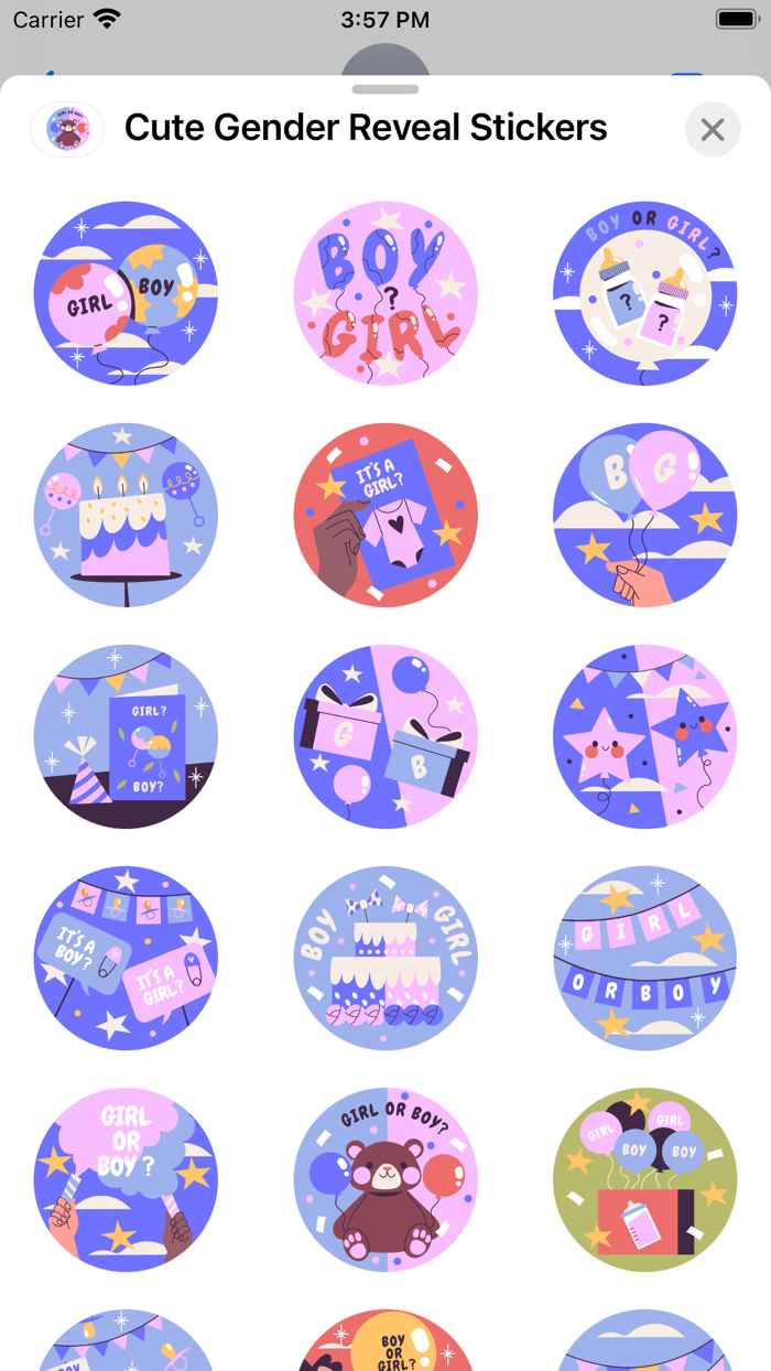 Cute Gender Reveal Stickers