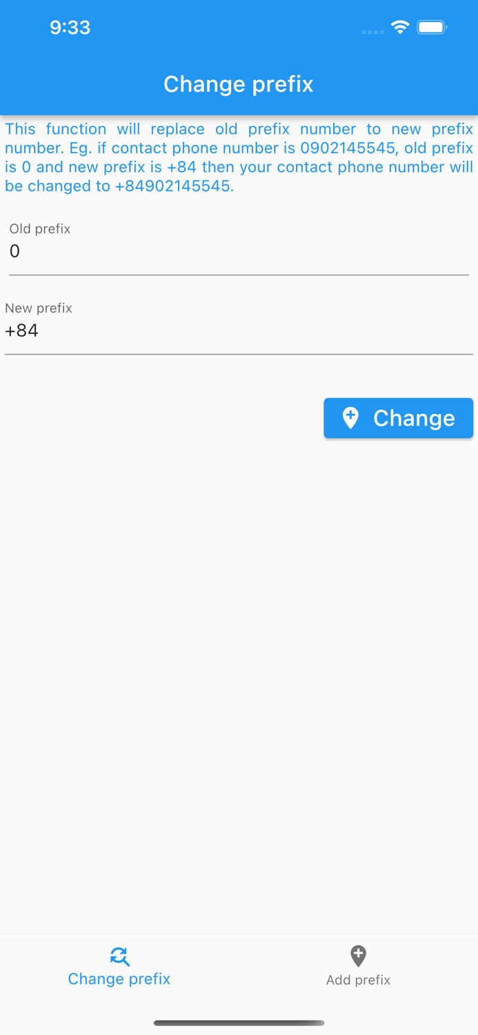 Contacts Prefix Fixer