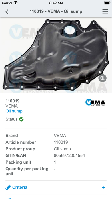 VEMA Catalogue Screenshot