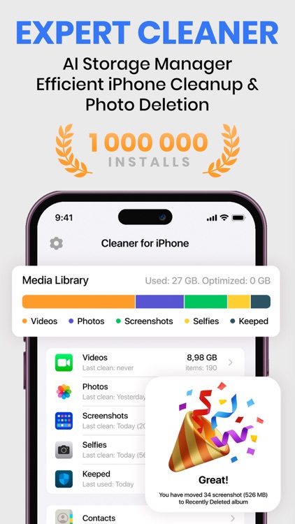 AI iPhone Storage Cleaner App screenshot-0