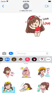 cute girl stickers - wasticker iphone screenshot 2