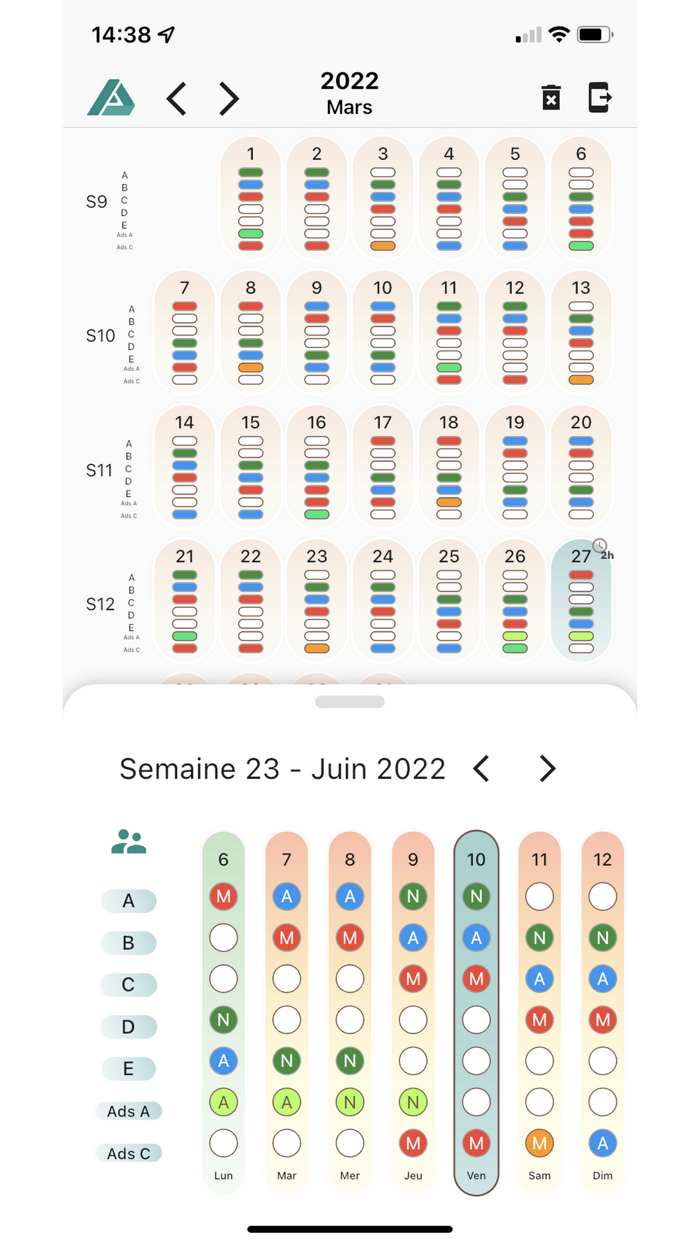Calendrier des postes - ADK