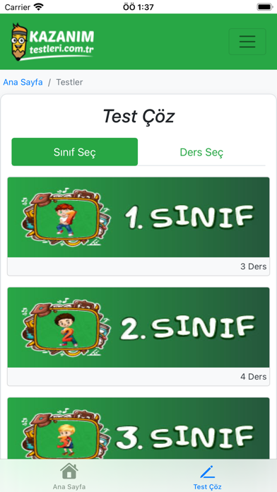 Test Çöz Kazanım Testleri Screenshot