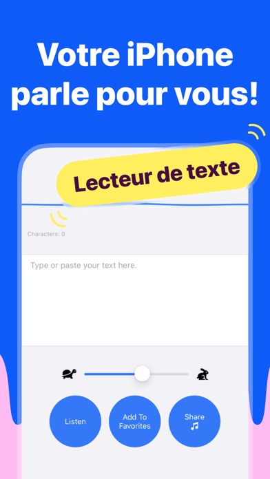 Screenshot #1 pour Type & Speak: Lecteur de Texte