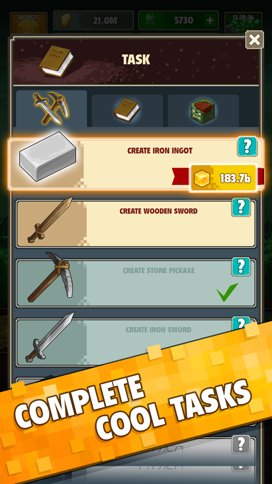 #5. Minetap 3D: Idle-Merge RPG (iOS) By: Geeky House FZ-LLC