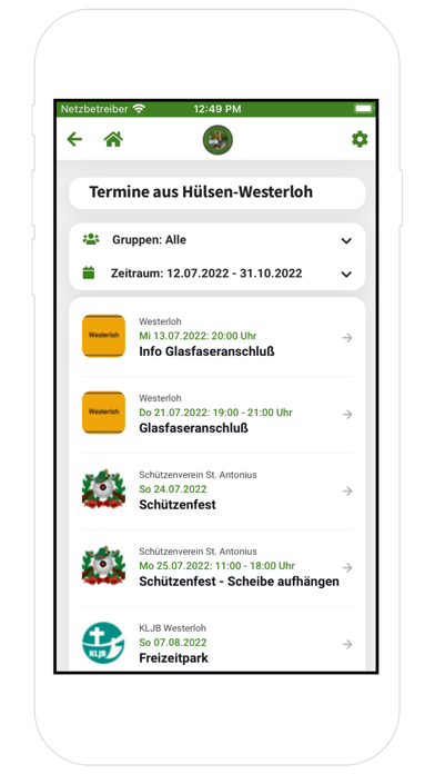 Hülsen-Westerloh App Screenshot