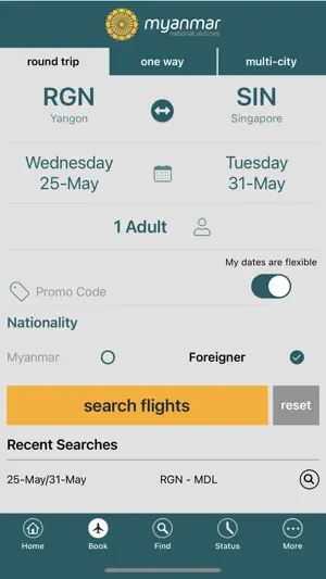 Myanmar National Airlines screenshot 1