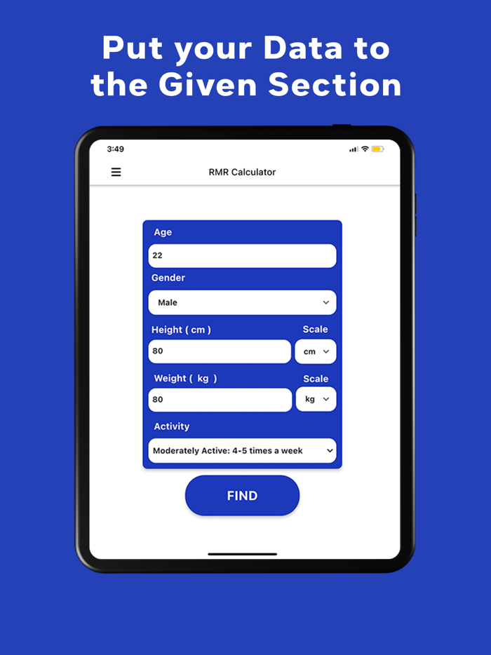 RMR Calculator Daily Calories
