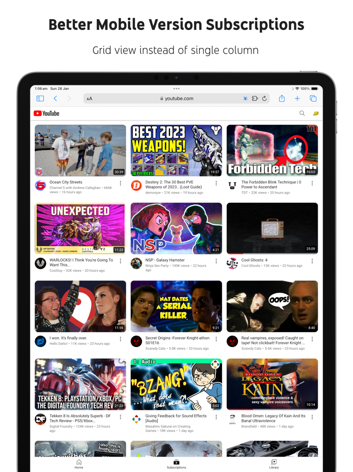 Control Panel for YouTube