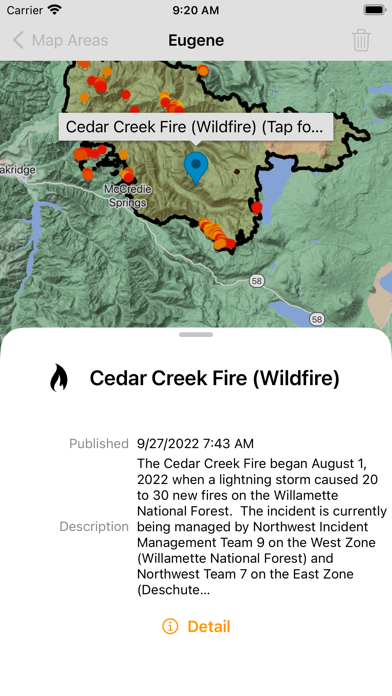 Fireguard Wildfire Tracker Screenshot