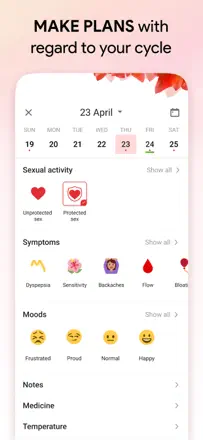 Cycle Tracker : capture d’écran 2 sur 7