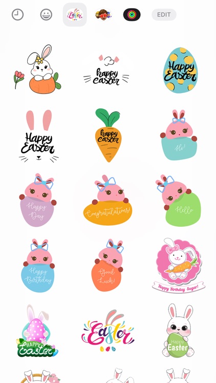 Easter Bunny Stickers Set
