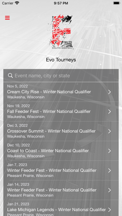 Evo Tourneys Screenshot