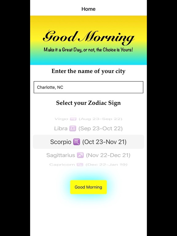 Good Morning: Daily Horoscope iPad screenshot 1 - Lifestyle app