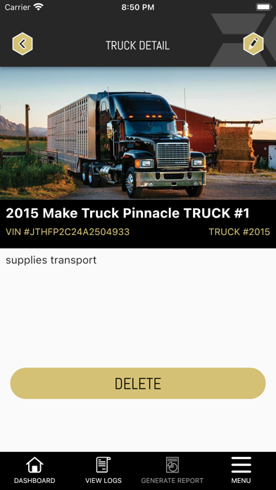 Truck Maintenance & Repair Log Screenshot