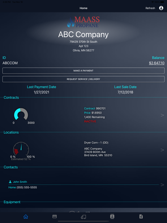 Maass Propane iPad screenshot 3 - Utilities app
