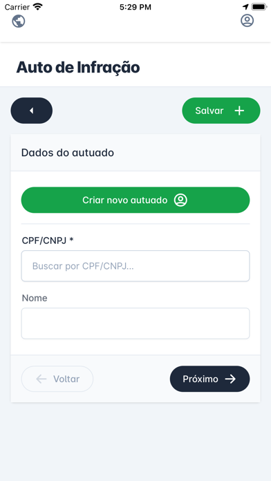 Auto de Infração Screenshot