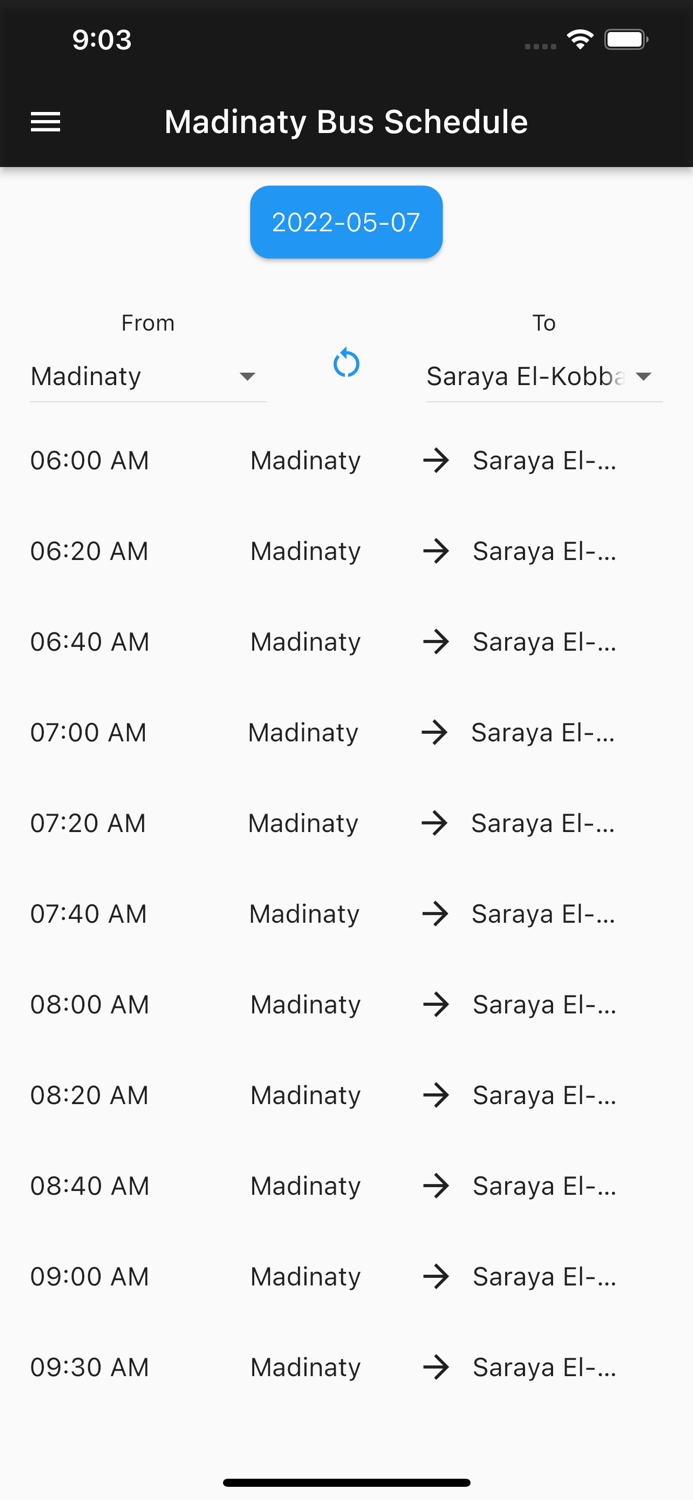 Madinaty Bus Schedule