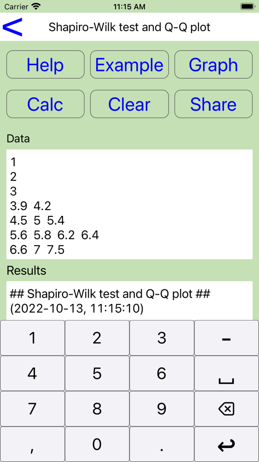 #2. Stats tester mini (iOS) 由: Hideki Ono