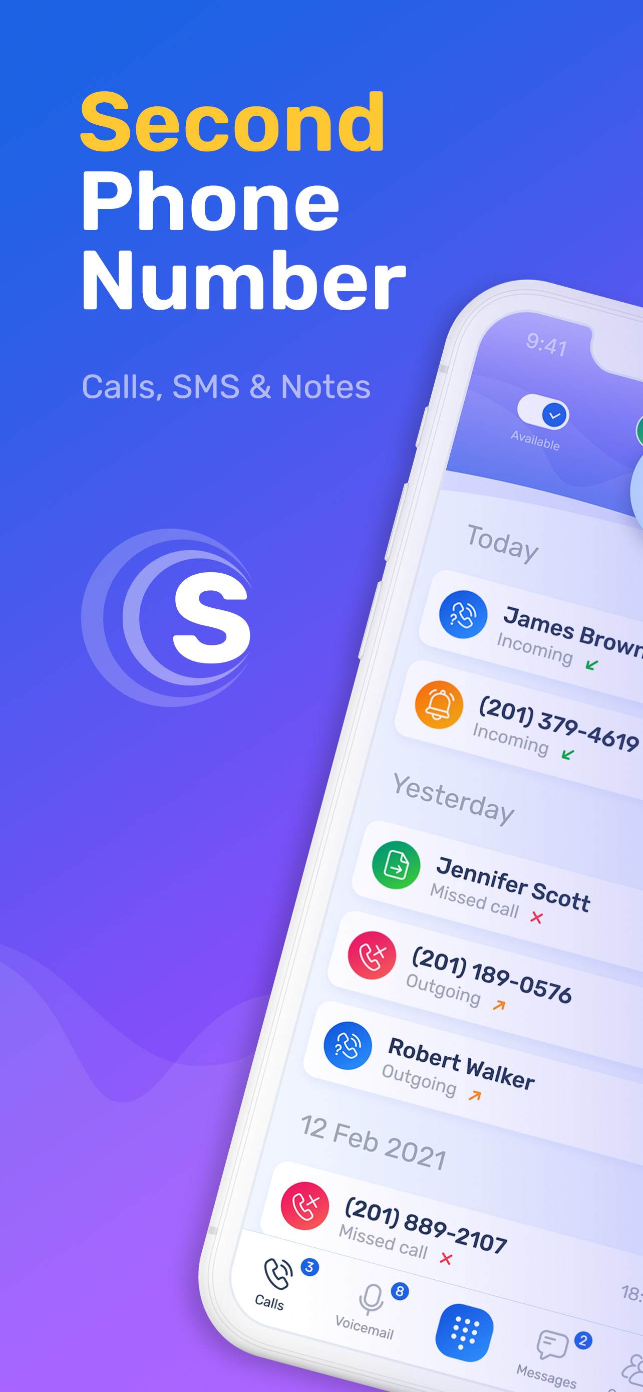 SmartCall: Second phone number