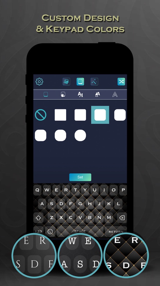 #3. Black Keyboard Themes Design (iOS) 由: Vanja Milanovic