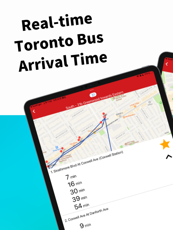 Toronto Bus Time iPad screenshot 1 - Travel app