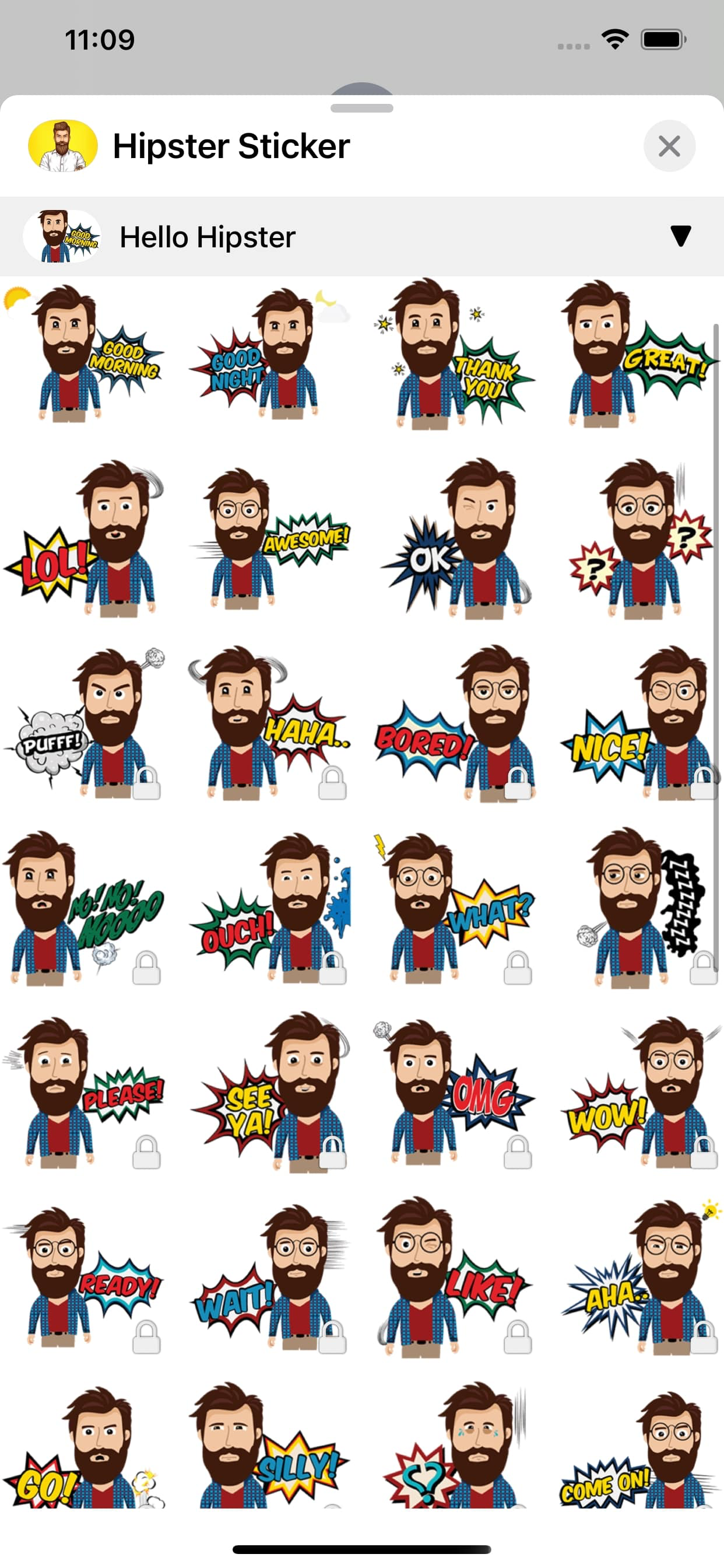 Hipster Sticker •