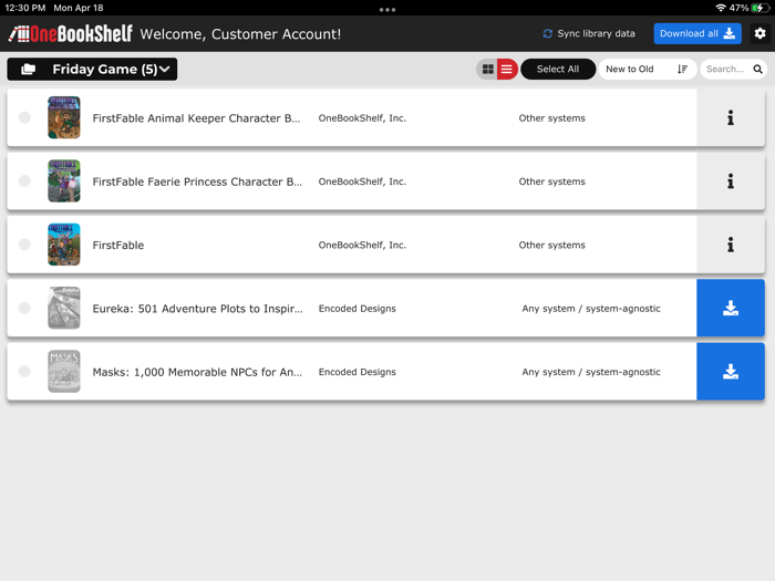 DriveThruRPG Library