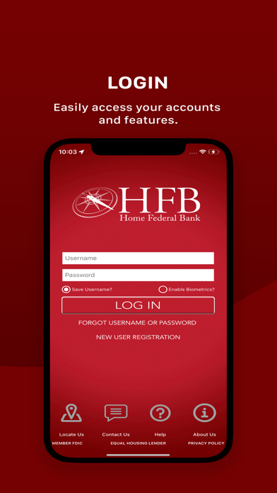 Home Federal Bank for iPhone Screenshot