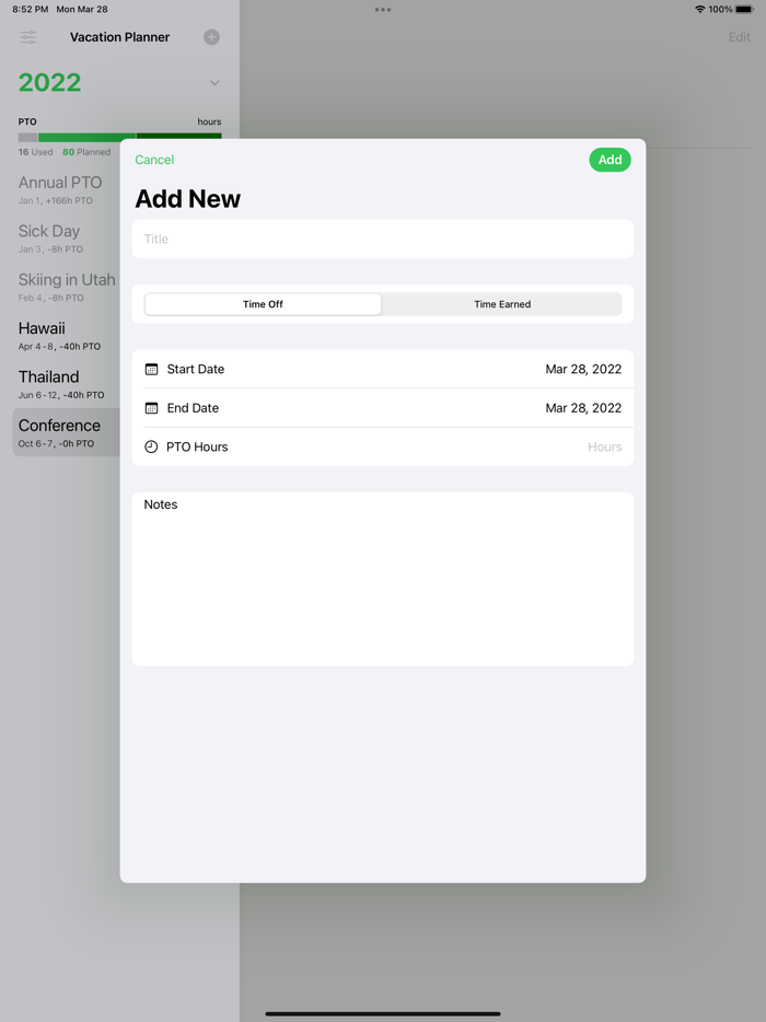 Vacation Planner and PTO Tracker