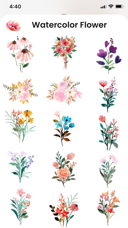 WaterColour Flower Stickers