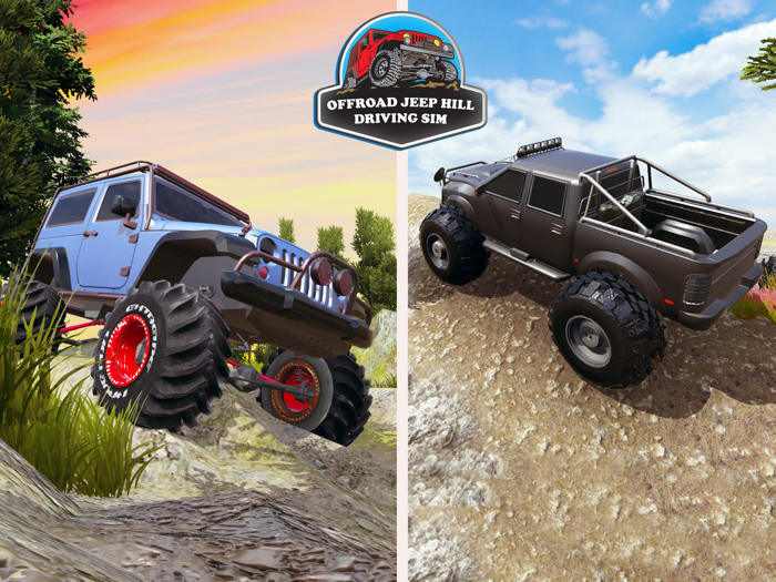 Offroad Jeep Hill Driving