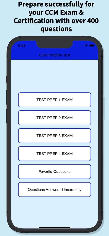 App screenshot for CCM Quiz Test