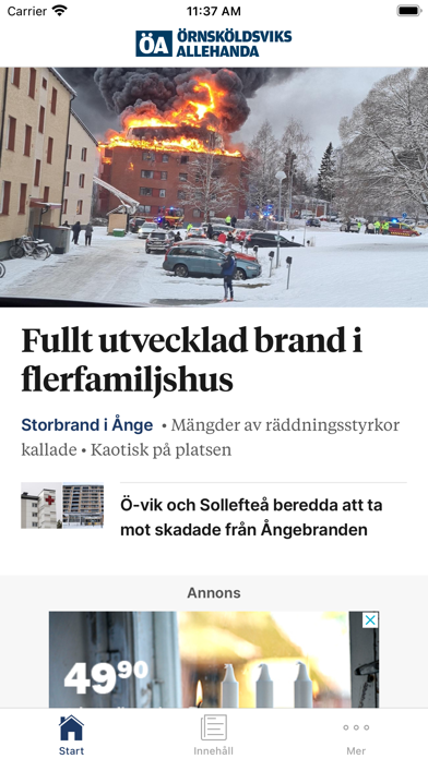 Örnsköldsviks Allehanda Screenshot