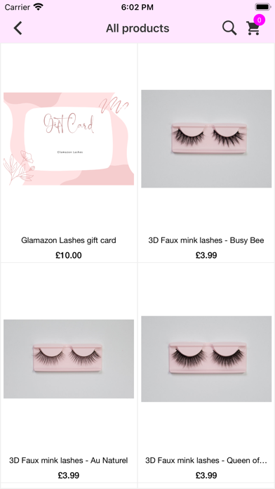 Glamazon Lashes Store Screenshot