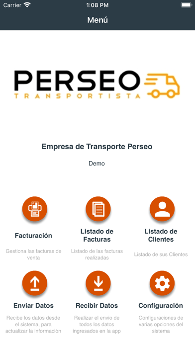 Perseo Transportista Screenshot