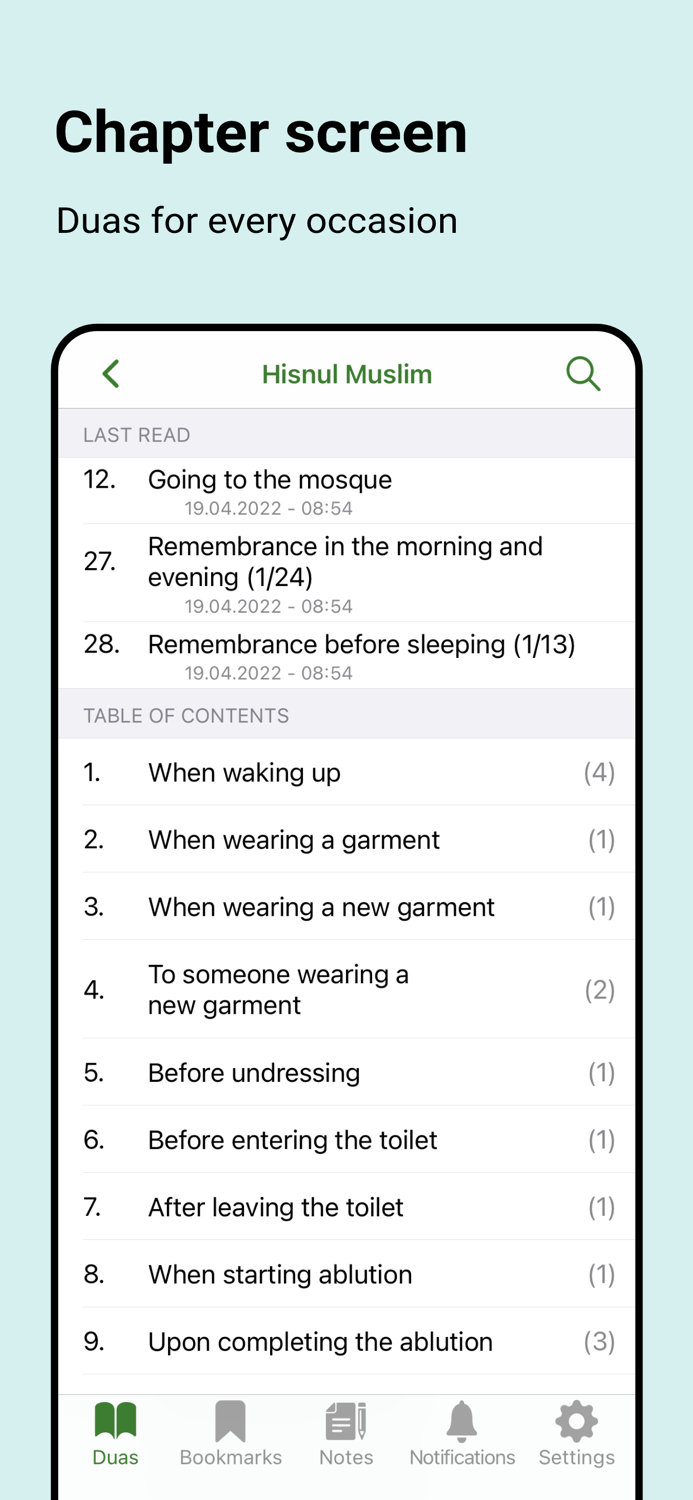Dua and Dhikr Hisnul Muslim