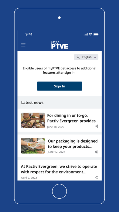 myPTVE - Pactiv Evergreen Screenshot