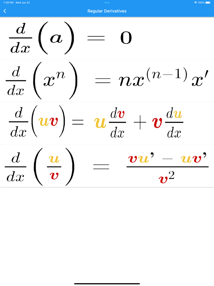 Calculus Formulas AP