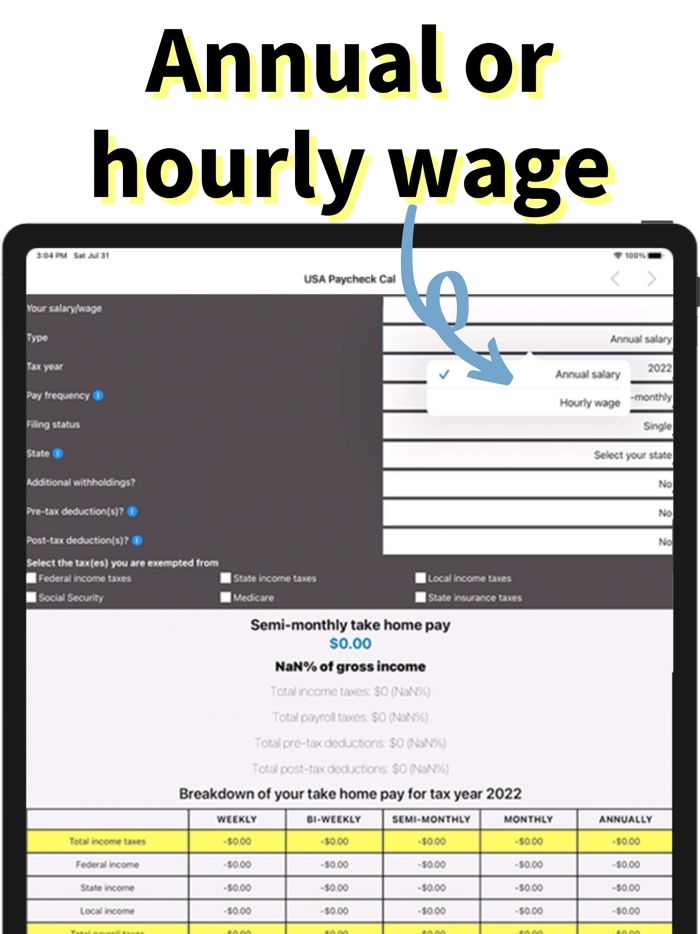 USA Paycheck Calculator